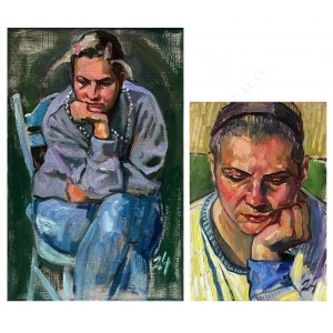 Slawomir J. Sicinski, Pink pin and Blue and yellow-diptych