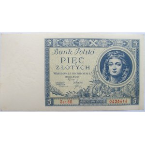 Polska, II RP, 5 złotych 1930, seria BO - UNC