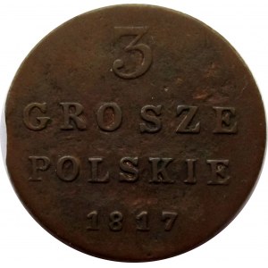 Aleksander I, 3 grosze 1817 I.B., Warszawa