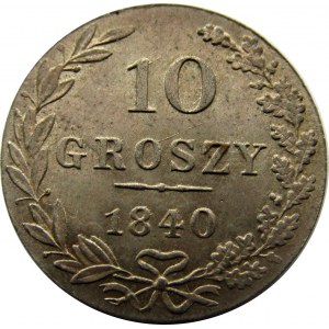 Mikołaj I, 10 groszy 1840 MW, Warszawa - mennicze!