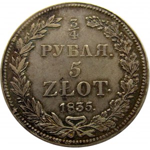 Mikołaj I, 3/4 rubla/5 złotych 1835 HG, Petersburg