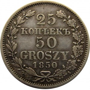 Mikołaj I, 25 kopiejek/ 50 groszy 1850 MW, Warszawa