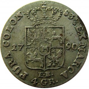 Stanisław A. Poniatowski, 4 grosze srebrne (złotówka) 1790 E.B.