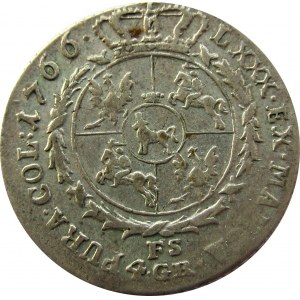 Stanisław A. Poniatowski, 4 grosze srebrne (złotówka) 1766 FS