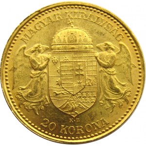 Austro-Węgry, Franciszek Józef I, 20 koron 1892, UNC-