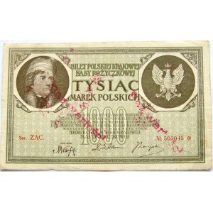 Polska - II RP, 1000 marek 1919, seria ZAC, FALSYFIKAT