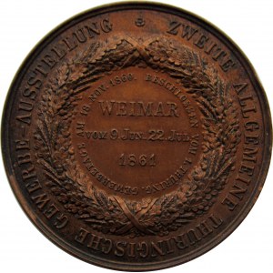 Niemcy, medal II ogólna Turyńska Wystawa Handlowa, Weimar 1861