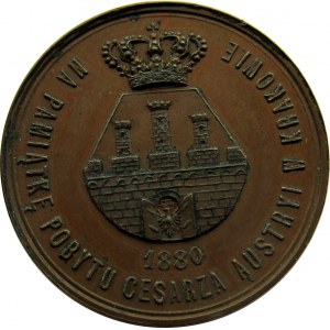 Polska, medal wizyta Franciszka Józefa I w Krakowie 1880, sygnowany W. Głowacki, brąz