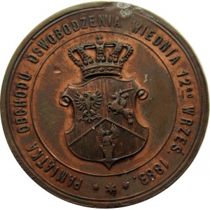 Polska, medal-pamiątka obchodów 200-lecia oswobodzenia Wiednia w 1683, syg. W. Głowacki, 1883 