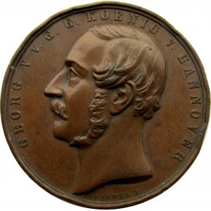 Niemcy, Hannover, medal upamiętniający przyjęcie Jerzego do loży masońskiej 1857