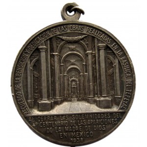 Meksyk, medal Sanktuarium w Guadelupie, 1938