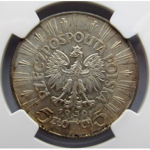 Polska, II RP, 5 złotych 1936, NGC MS61