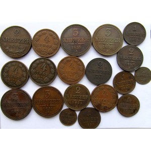 Austria, Franciszek Józef I, zestaw 19 miedzianych monet 1848-1864