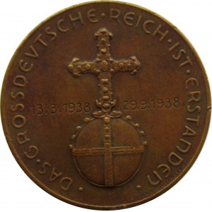 Niemcy, medal, zajęcie Austrii w 1938, Adolf Hitler, brąz