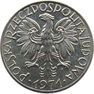 Polska, PRL, Rybak, 5 złotych 1971, UNC