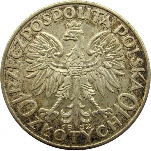 Polska, II RP, Głowa Kobiety, 10 złotych 1932 bzm