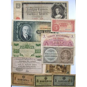 Czechy/Austria/Rosja, zestaw 10 banknotów