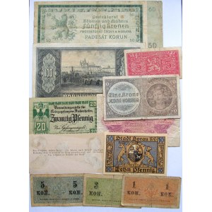 Czechy/Austria/Rosja, zestaw 10 banknotów