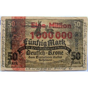 Pomorze, Wałcz, 50 marek / 1 000 000 marek 1922/23