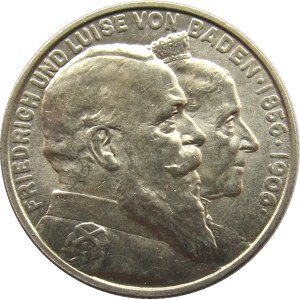 Niemcy, Badenia, 2 marki 1906, Złote Gody, UNC