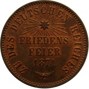 Niemcy, Badenia 1 kreuzer, Friedens Feier 1871,UNC