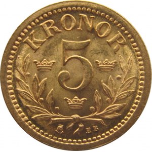 Szwecja, Oskar II, 5 koron 1899, UNC