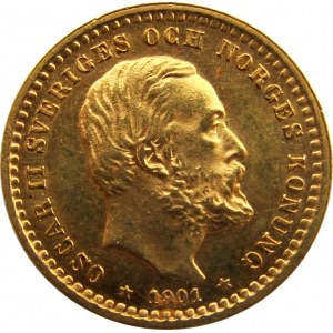 Szwecja, Oskar II, 5 koron 1901, UNC
