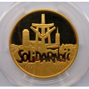 Polska, III RP, 200000 złotych 1990, 10 lat Solidarności, średnica 32 mm