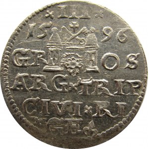 Zygmnunt III Waza, trojak 1596, Ryga