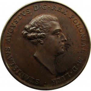 Polska, Stanisław A. Poniatowski, medal koronacyjny 1764, brąz, piękny!