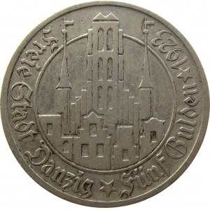 Wolne Miasto Gdańsk, 5 guldenów 1923, Kościół Mariacki