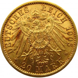 Niemcy, Prusy, Wilhelm II, 20 marek 1905 A, Berlin
