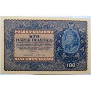 Polska, II RP, 100 marek 1919, IE seria S, UNC