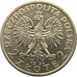 Polska, II RP, 2 złote 1934, Kobieta