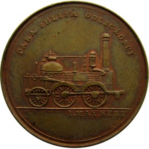 Polska, Mikołaj I, medal otwarcie kolei Warszawsko-wiedeńskiej w 1845 roku, brąz