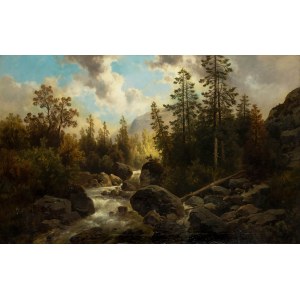 Josef Thoma (1828-1899), Landscape with mountain stream