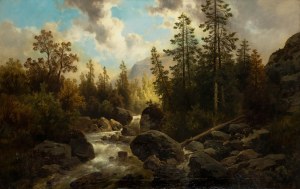 Josef Thoma (1828-1899), Landscape with mountain stream