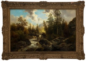 Josef Thoma (1828-1899), Paysage avec ruisseau de montagne