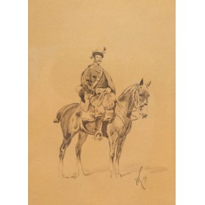 Wojciech Kossak (1856 Paris - 1942 Krakow), Lancer on horseback, 1899.