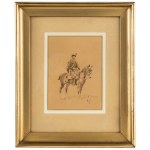 Wojciech Kossak (1856 Parigi - 1942 Cracovia), Lanciere a cavallo, 1899.
