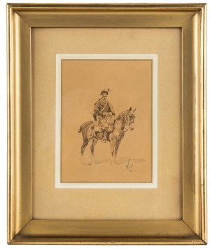Wojciech Kossak (1856 Paris - 1942 Cracovie), Lancier à cheval, 1899.