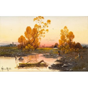 Karl Heimroth (1860 - 1930), Paysage d'automne, 1898.