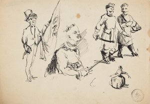 Franciszek Starowieyski (1930 Bratkówka near Krosno - 2009 Warsaw), Sketches, double-sided work, 1950s.