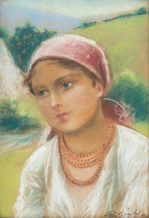 Stanisław Górski (1887 Kościan - 1955 Kraków), Portrait d'une femme des Highlands