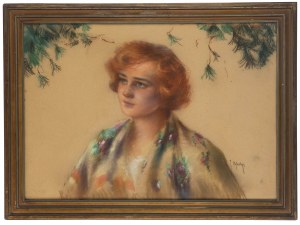 Joseph Ujheli (1895-?), Ritratto di donna dai capelli rossi