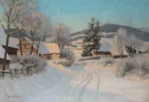 Paul Weimann (1867 Wrocław -1945 Jelenia Góra), Village dans les montagnes géantes