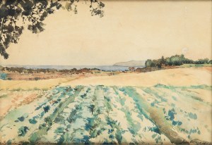 Maciej Nehring (1901 Varsovie-1977), Vue de la Côte d'Azur, 1928.