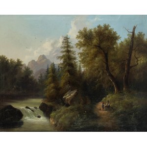 Eduard Boehm (1830-1890), Au bord du ruisseau de montagne