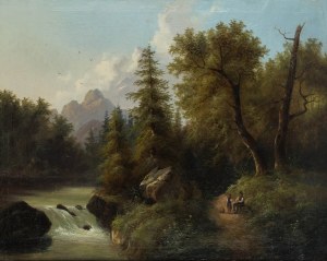 Eduard Boehm (1830-1890), Au bord du ruisseau de montagne