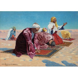 Feliks Michał Wygrzywalski (1875 Przemyśl - 1944 Rzeszów), Praying in the desert